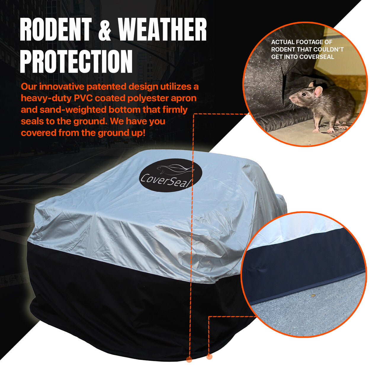 CoverSeal Heavy-Duty Weighted Truck Cover - Superior Rodent Protection