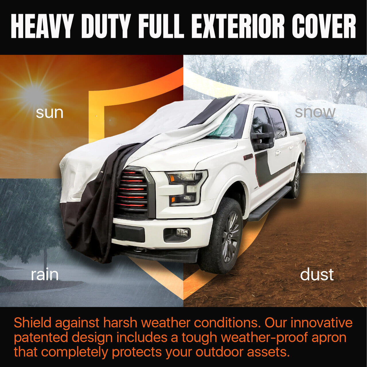 CoverSeal Heavy-Duty Weighted Truck Cover - Superior Rodent Protection