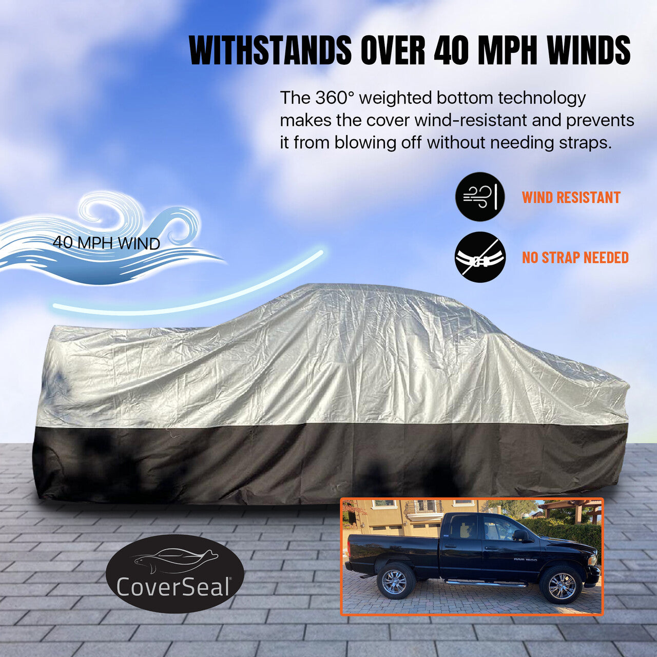 CoverSeal Heavy-Duty Weighted Truck Cover - Superior Rodent Protection